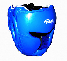 Шлем бокс. закрытый, кожа арт.BHL008  (0,34кг, 20*15*20, M, синий)