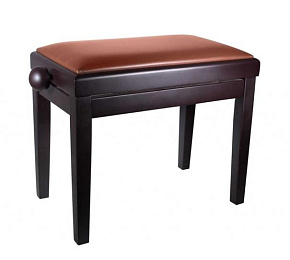 Банкетка регулируемая HY-PJ018A-SATIN-RW,ножки палисандр, обивка корич. козам  