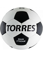 Мяч футб. "TORRES  Main Stream" F30185 р.5 32п. PU 4 подк.слоя руч. сшивка. бело-чёрный