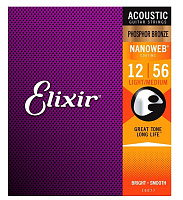 Комплект струн для акустической гитары 16077 NANOWEB Light-Medium.12-56