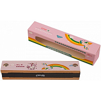 Губная гармошка термоло BEE DF16W PINK, С, 16/16 отв. цвет розовый с рисунком DNT-74509