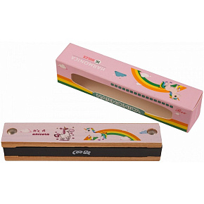 Губная гармошка термоло BEE DF16W PINK, С, 16/16 отв. цвет розовый с рисунком DNT-74509 