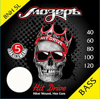 Комплект струн BNH-5L Hit Drive для 5-струнной бас-гитары, никелевый сплав, 40-120