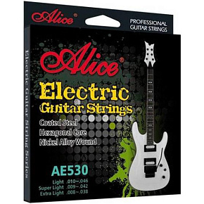 Струны для электрогитары AE530-L шеcтигр. стальная основа c опл. из никеля. 10-46 Light  DNT-18135   