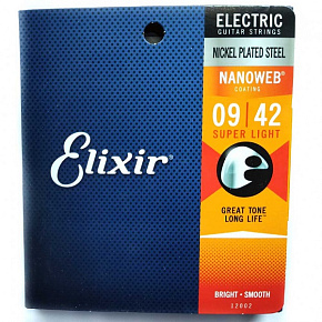 Комплект струн для электрогитары 12002 NANOWEB Super Light, 9-42 